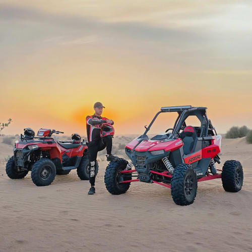 VIP Desert Buggy Driving Experience with Transfer - Polaris Sportsman 570cc 1 Seater Quad Bike - 30 min Without Transfers